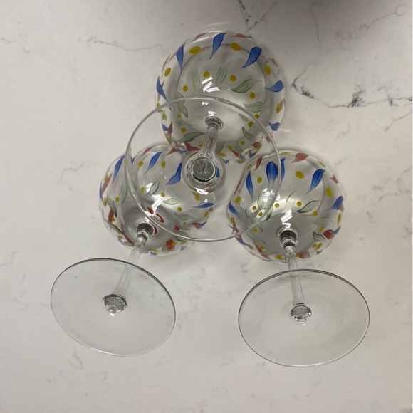 Set of 3 POTTERY BARN Glass Hand Blown Balloon Wine/Water Glasses-PBY39 - Picture 5 of 16